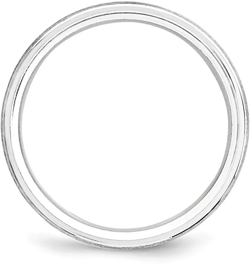 Solid 925 Sterling Silver 6mm Matte Brushed Finish Unique Wedding Band Ring
