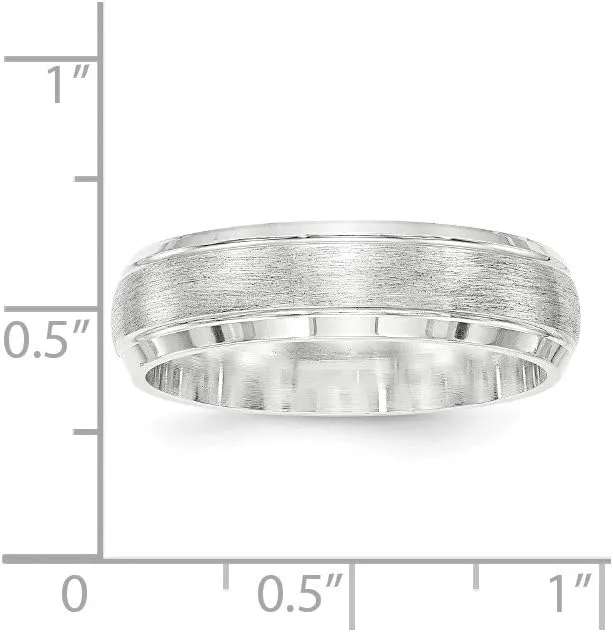 Solid 925 Sterling Silver 6mm Matte Brushed Finish Unique Wedding Band Ring