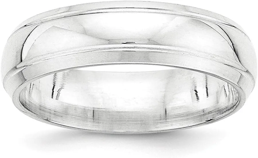 Solid 925 Sterling Silver 6mm Unique Wedding Band Ring