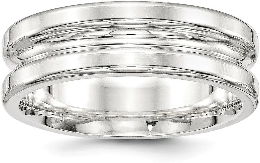 Solid 925 Sterling Silver 7mm Unique Wedding Band Ring