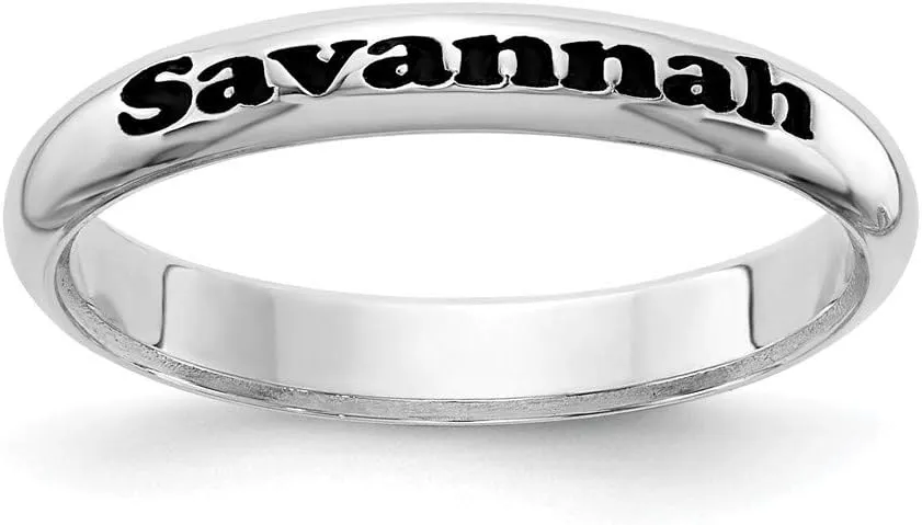 Solid 925 Sterling Silver Stackable 3mm Classic Dome Band Wedding Anniversary Ring
