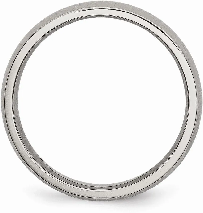 Solid Titanium 5mm Plain Classic Wedding Band Ring Comfort-Fit