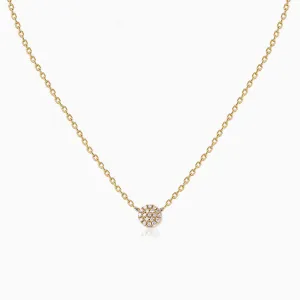 Sparkly Cubic Zirconia Disc Necklace