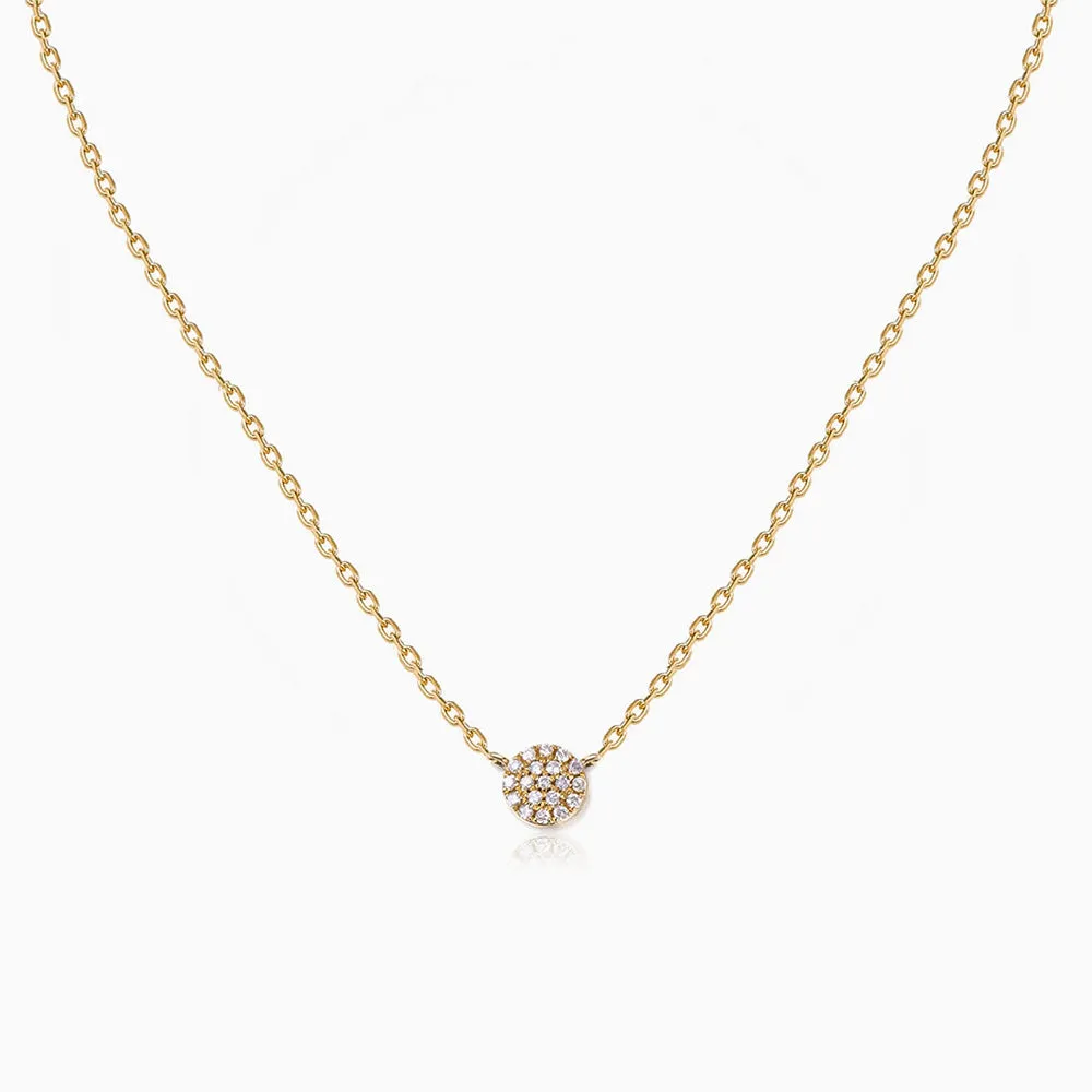 Sparkly Cubic Zirconia Disc Necklace