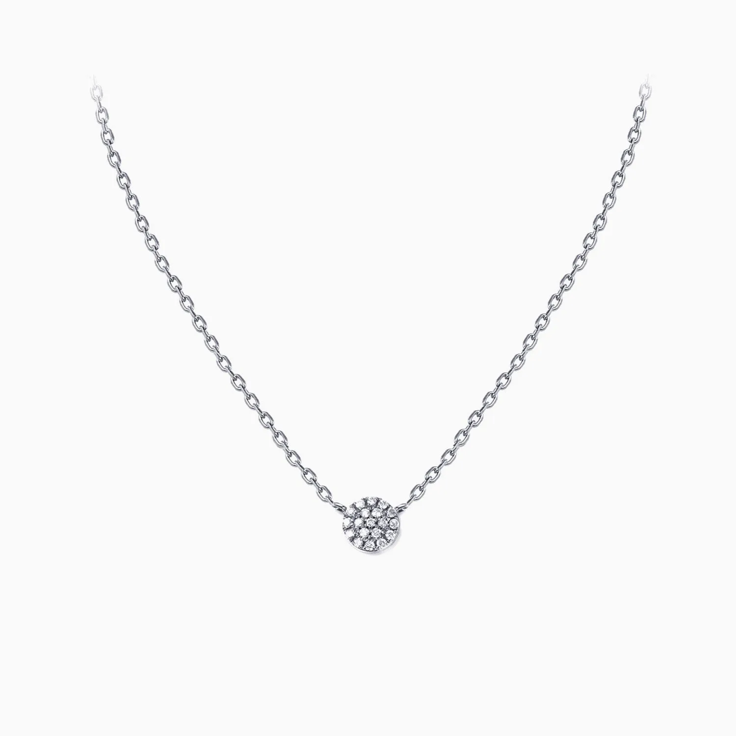 Sparkly Cubic Zirconia Disc Necklace