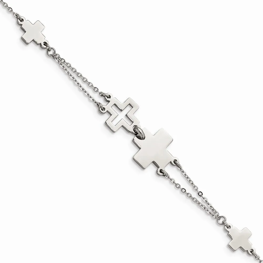 Stainless Steel Cross Bracelet