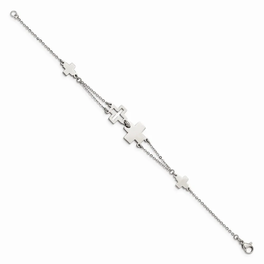 Stainless Steel Cross Bracelet