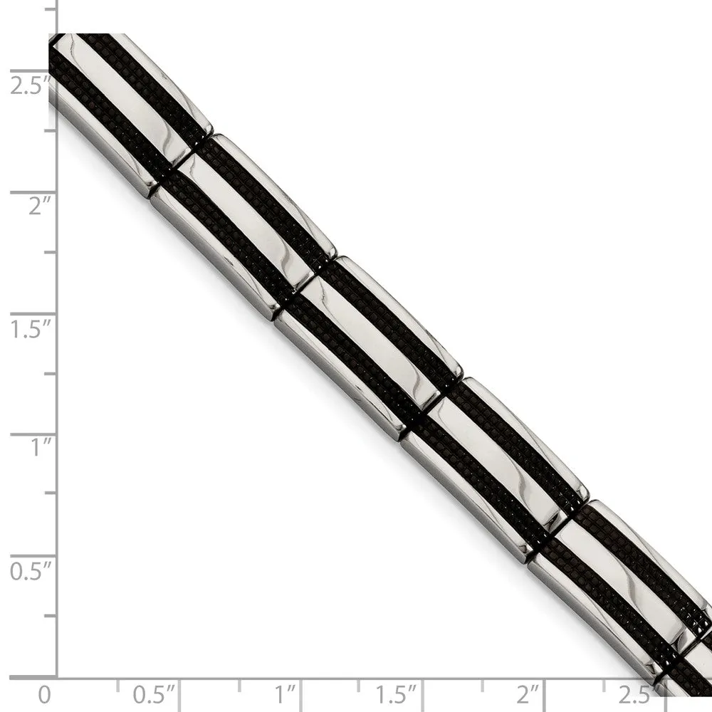Stainless Steel IP Black-plated 8.25in Bracelet