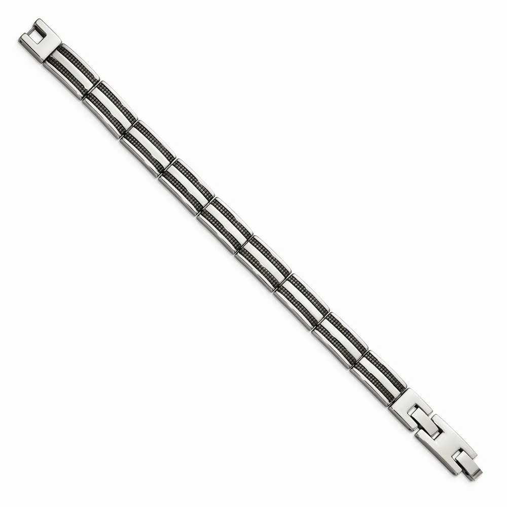Stainless Steel IP Black-plated 8.25in Bracelet