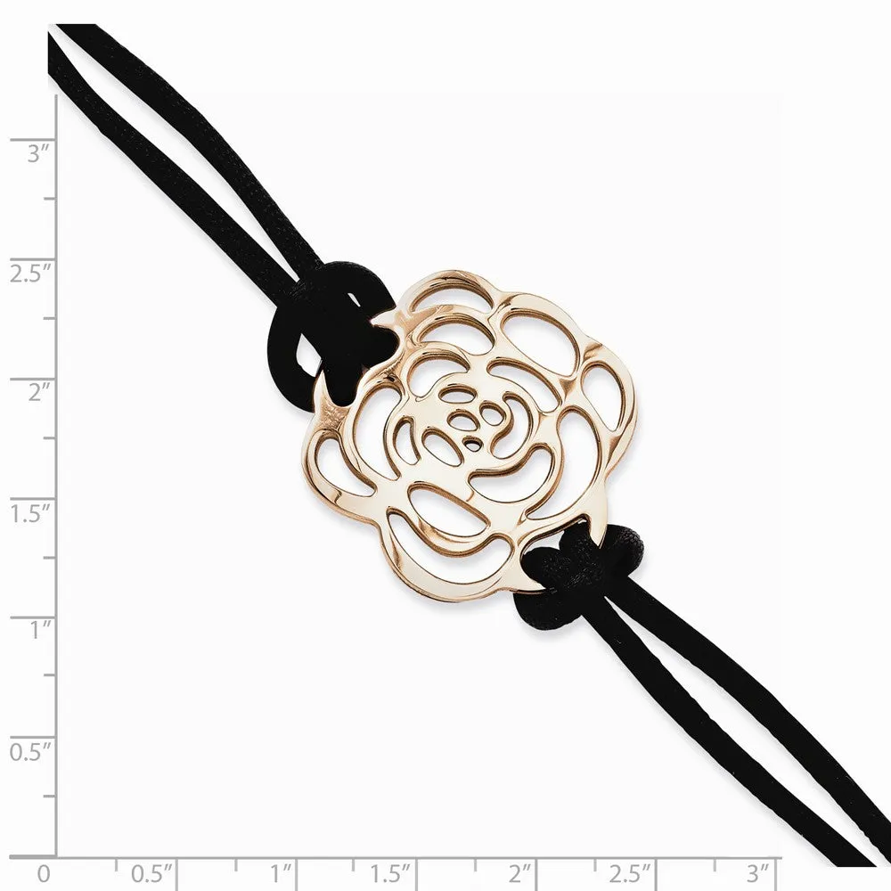 Stainless Steel Pink IP-plated Flower with ext Bracelet