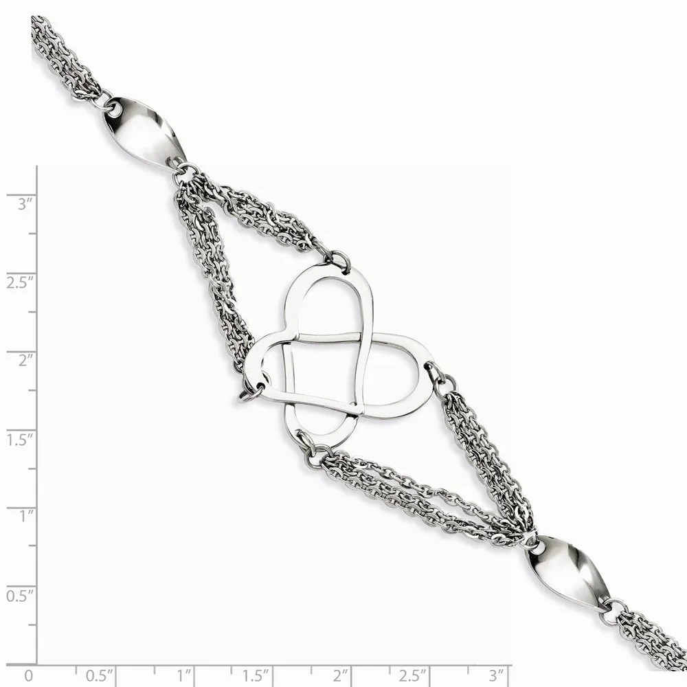 Stainless Steel Polished Butterfly 7.75in Bracelet