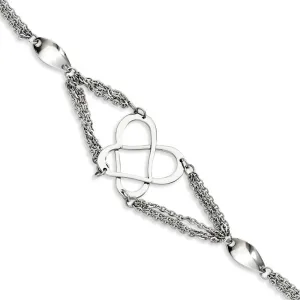 Stainless Steel Polished Butterfly 7.75in Bracelet
