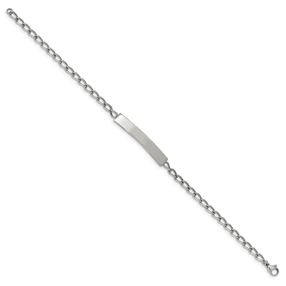 Stainless Steel Polished Curb Chain 8.5in ID Bracelet