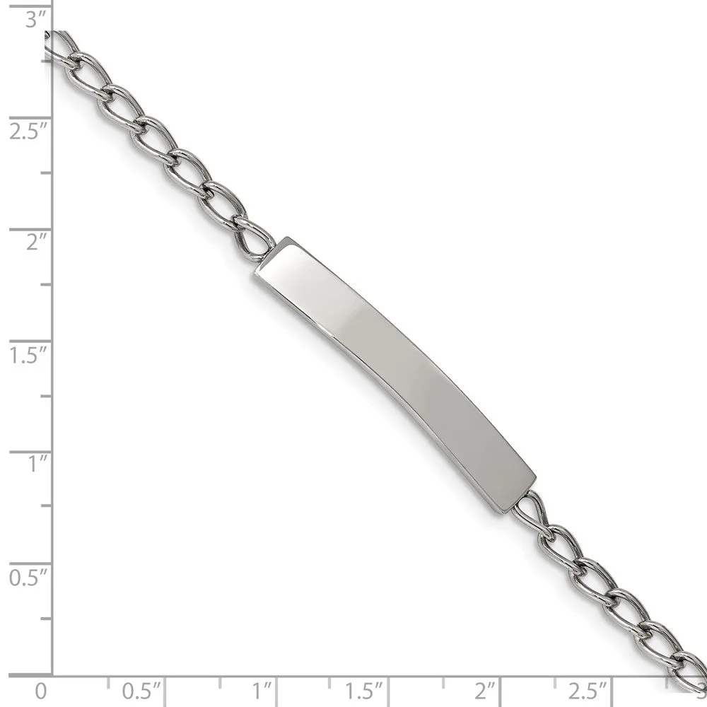 Stainless Steel Polished Curb Chain 8.5in ID Bracelet