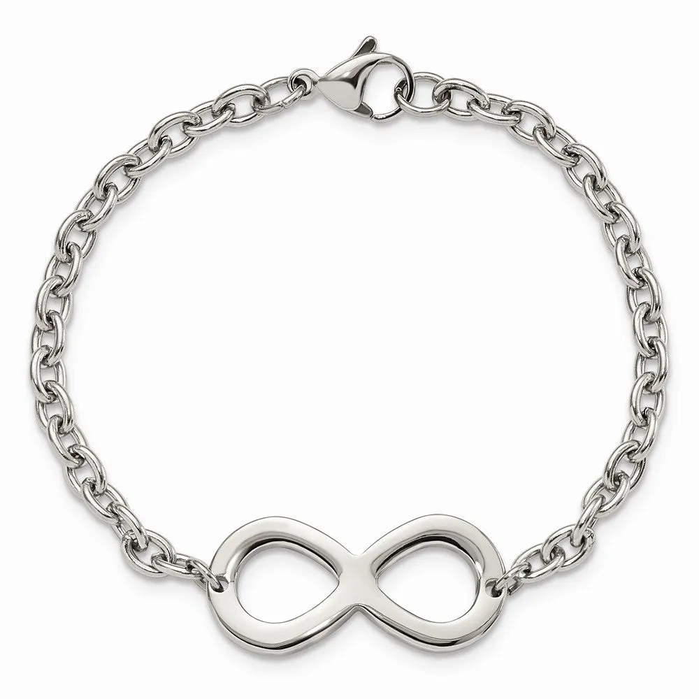 Stainless Steel Polished Infinity Bracelet