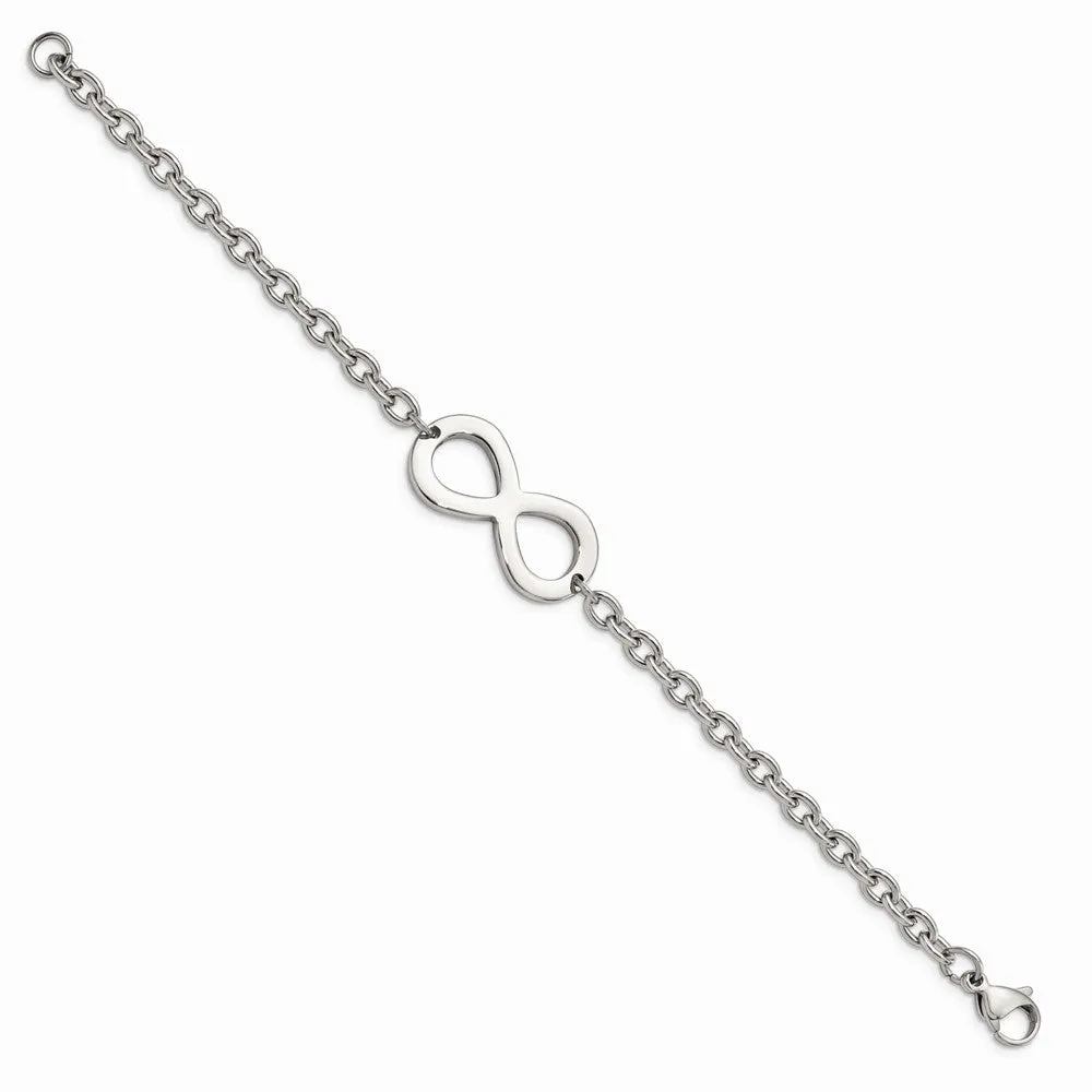 Stainless Steel Polished Infinity Bracelet