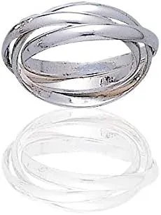 Sterling Silver 3-Band Russian Wedding Ring(Sizes 4,5,6,7,8,9,10,11,12)
