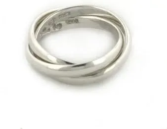 Sterling Silver 3-Band Russian Wedding Ring(Sizes 4,5,6,7,8,9,10,11,12)