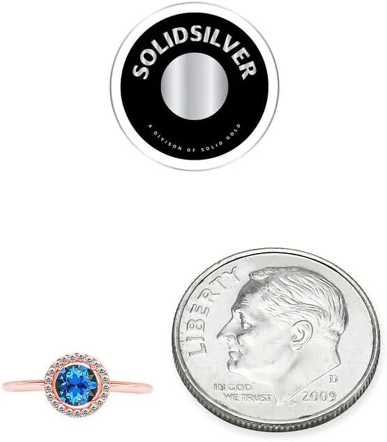 Sterling Silver Adjustable Rings Sizes 7-9 Made with a Round Solitaire Austrian Crystal | Sterling Silver, Yellow or Rose Gold Dipped