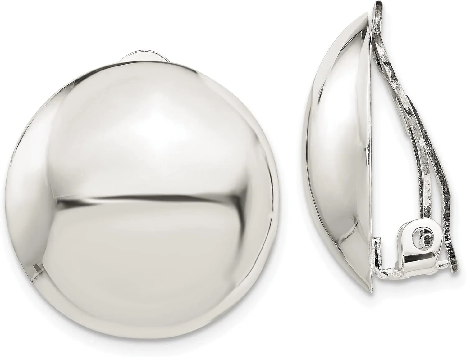 Sterling Silver Button Clip On Earrings Jewelry