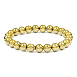 Sterling Silver Gold-Tone High Polished Stretch Bracelet