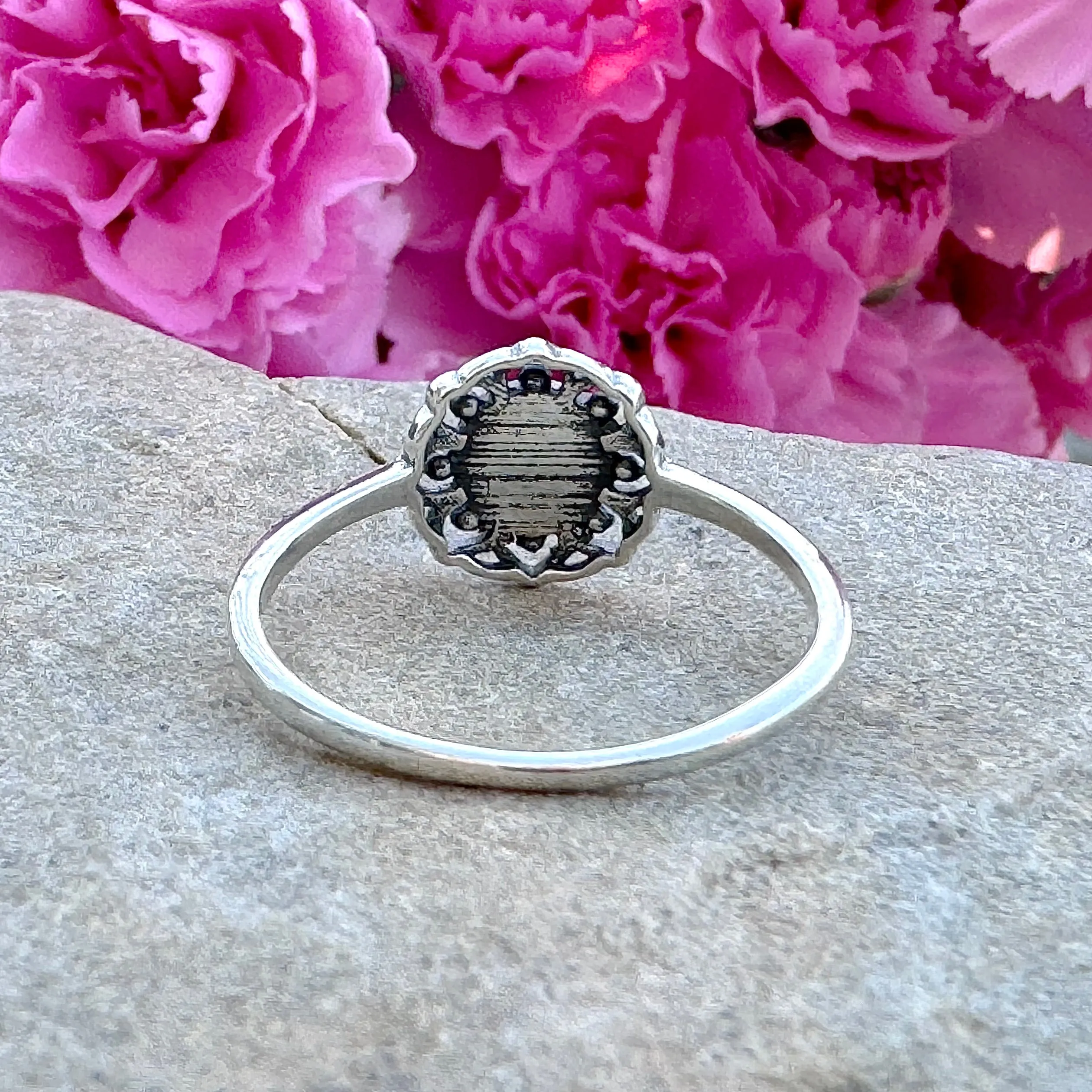 Sterling Silver Turquoise Lotus Flower Ring