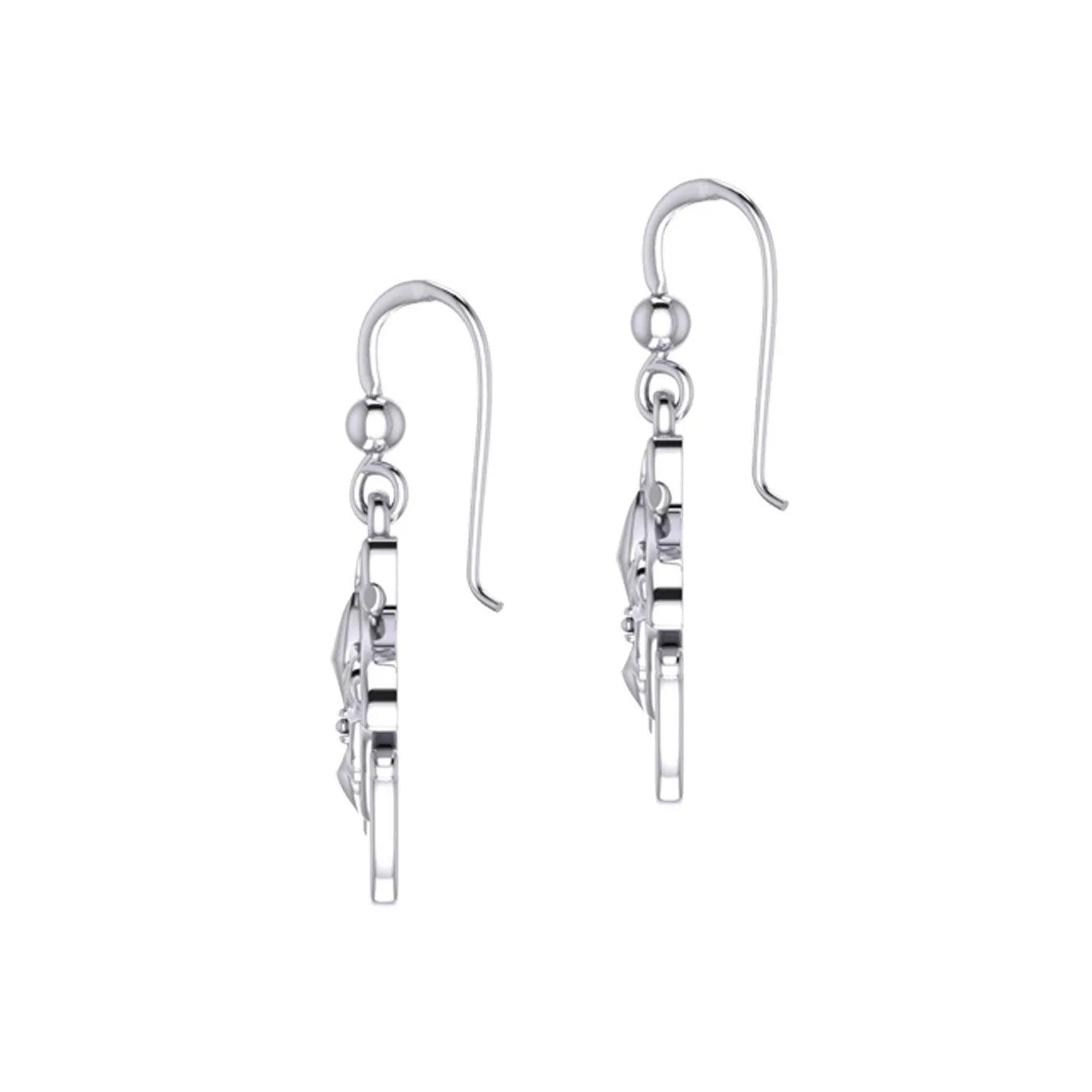 The Manta Ray Silver Earrings with Claddagh Symbol TER2167