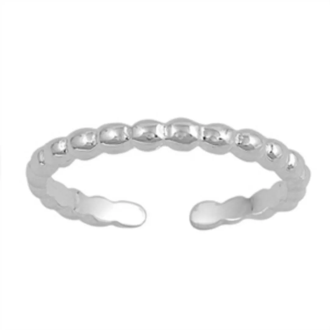 Toe Ring | Sterling Silver Bead Adjustable Toe Ring One Size Fits All Most | Adjustable Toe Ring
