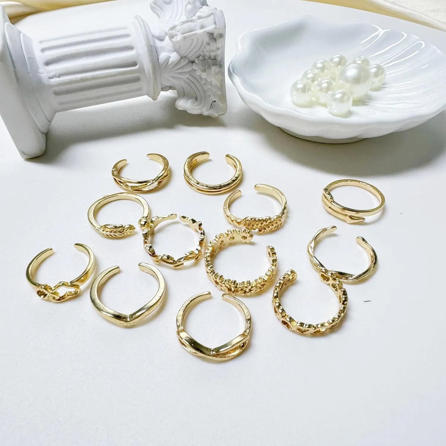 Toe Rings for Women Gold Toe Ring Set Adjustable Open Rings Heart Arrow Toe Ring Infinity Ring Beach Foot Jewelry for Summer