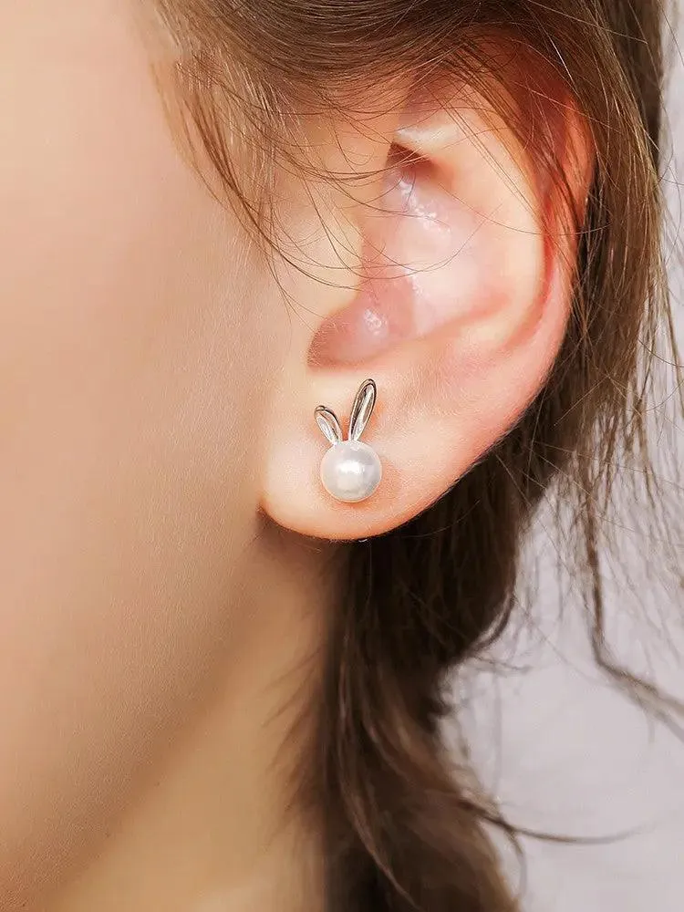 Trendy Rabbit Pearl Earrings