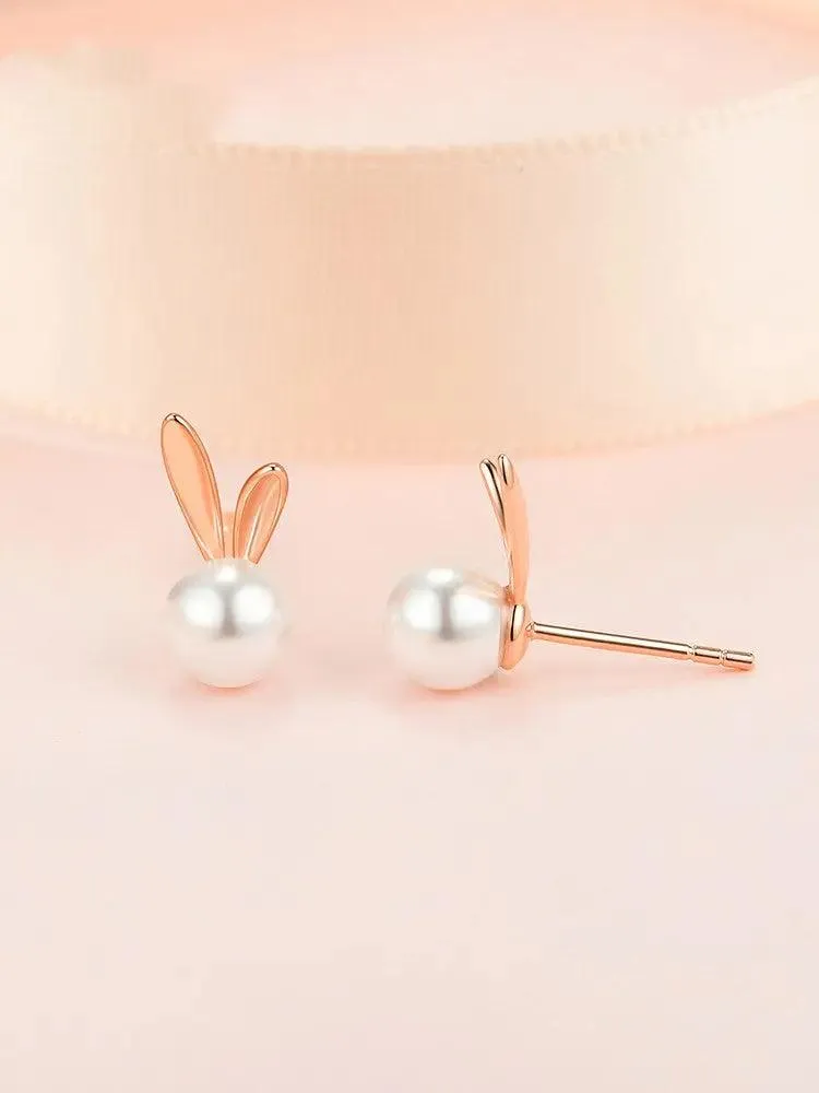 Trendy Rabbit Pearl Earrings