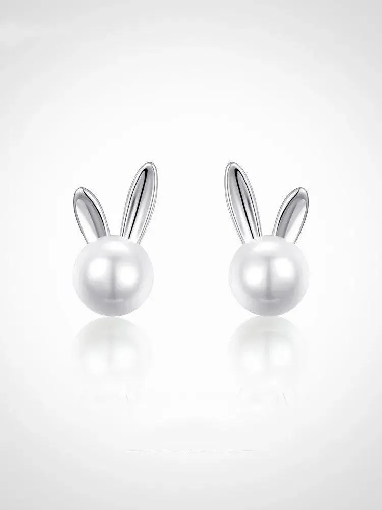 Trendy Rabbit Pearl Earrings