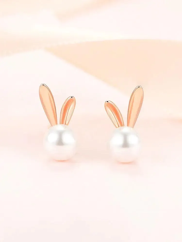 Trendy Rabbit Pearl Earrings