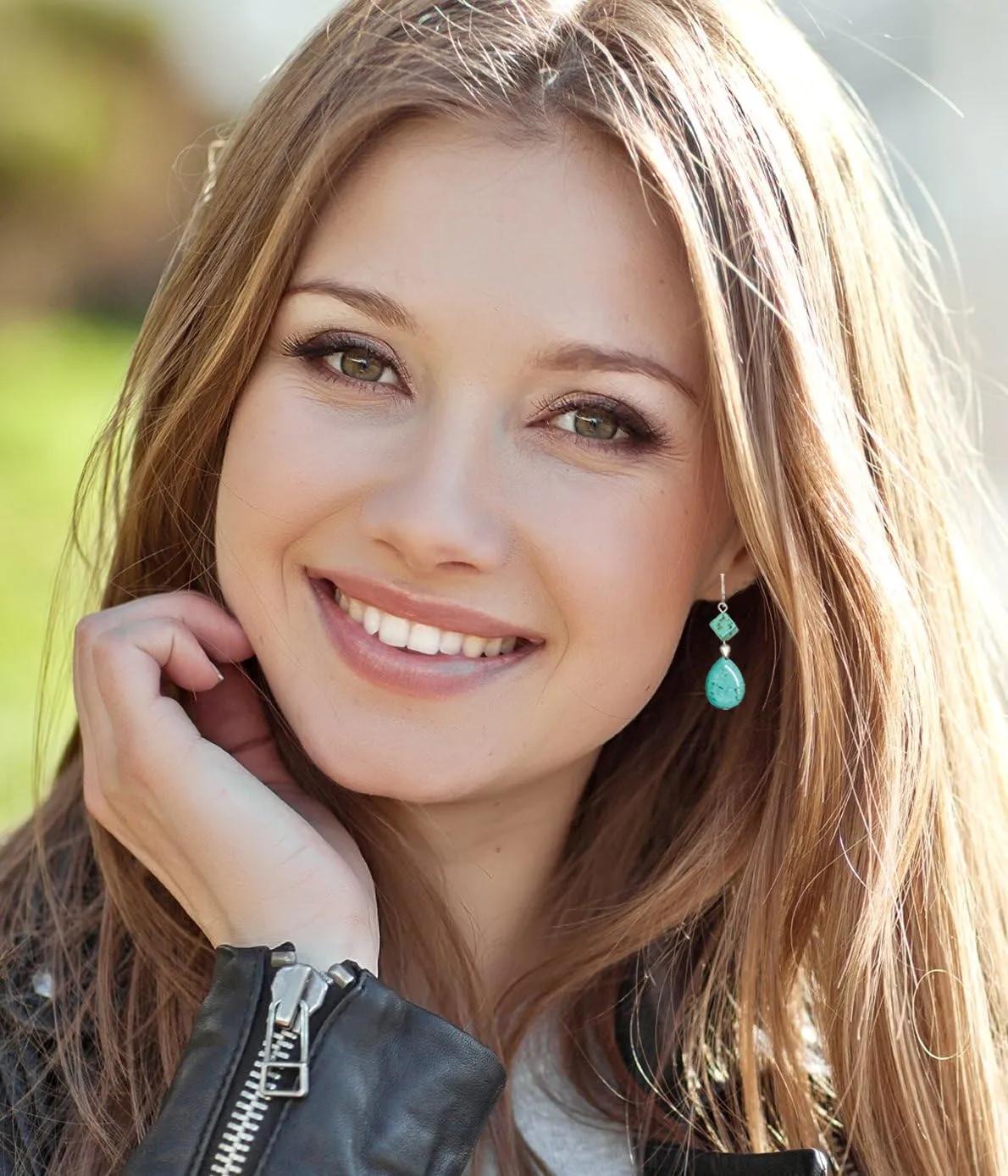 Trendy Turquoise Clip On Earrings for Women - Authentic Turquoise Dangle Teardrop, Cube and Briolette Clip-on Earrings with Pierced Look