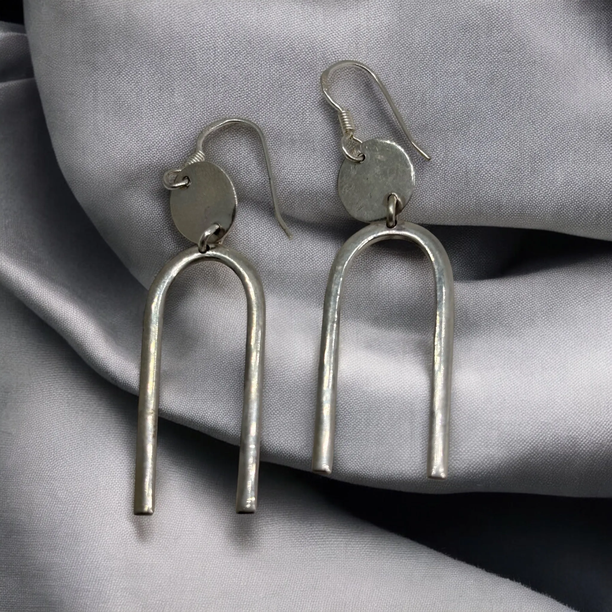 Tribal Hoop drop Silver earring