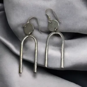 Tribal Hoop drop Silver earring