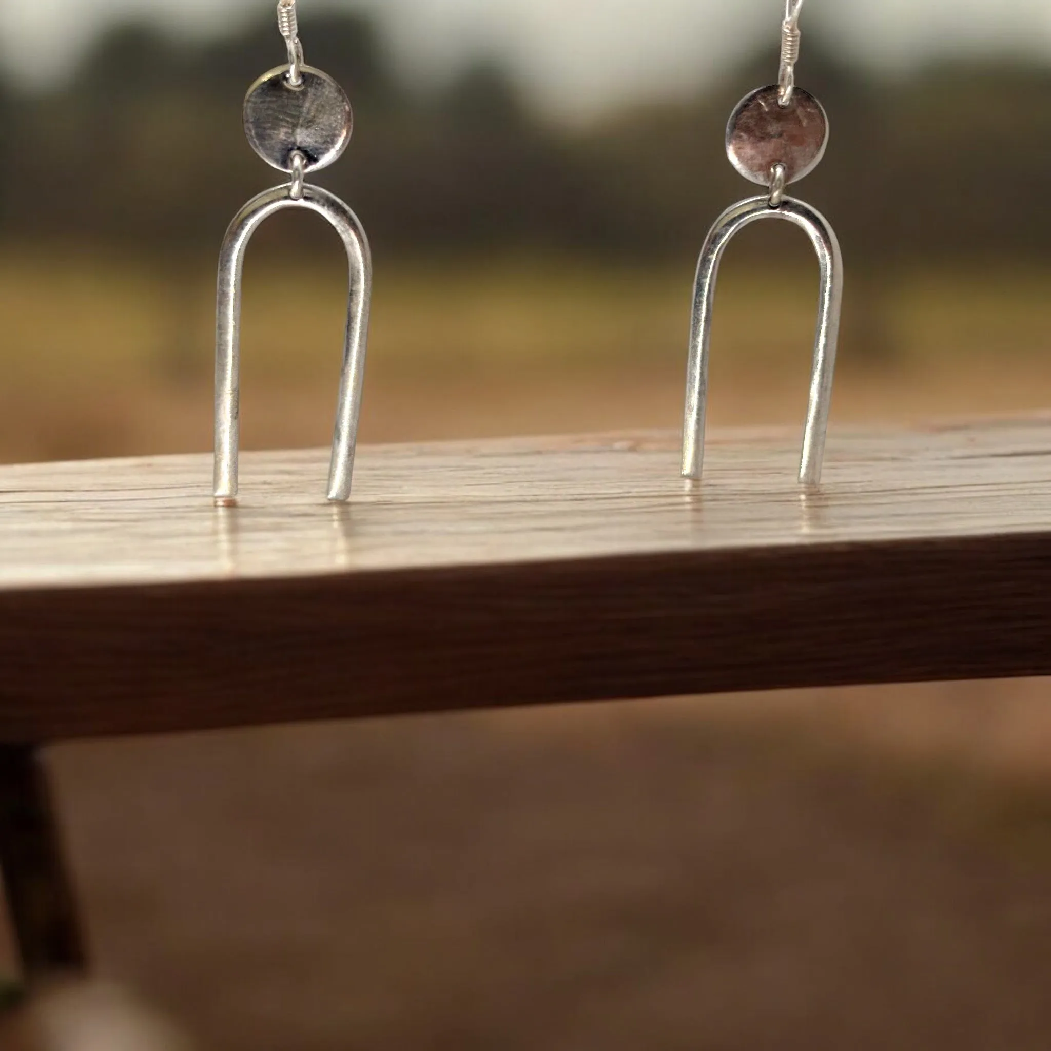 Tribal Hoop drop Silver earring