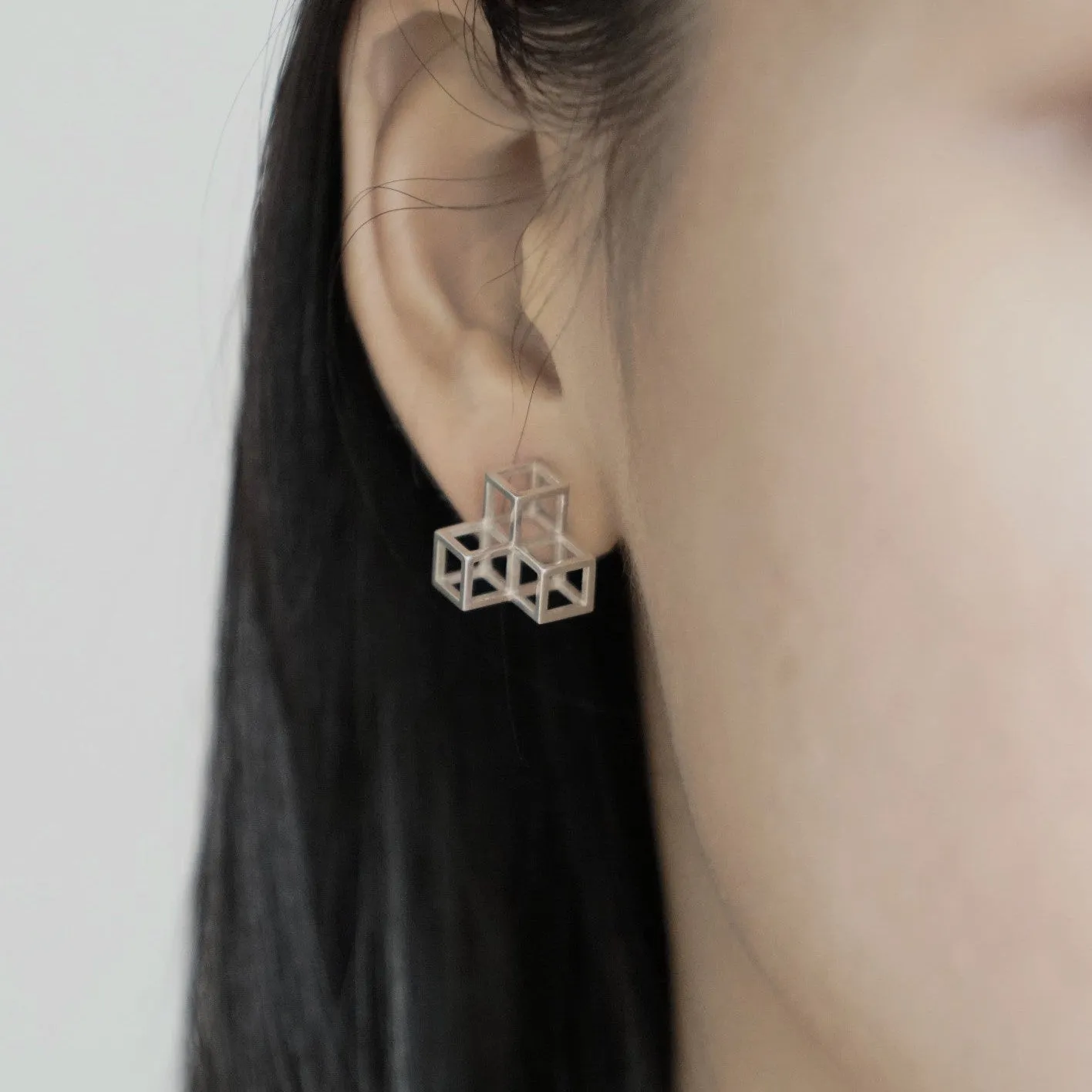 Triple Cube Earrings