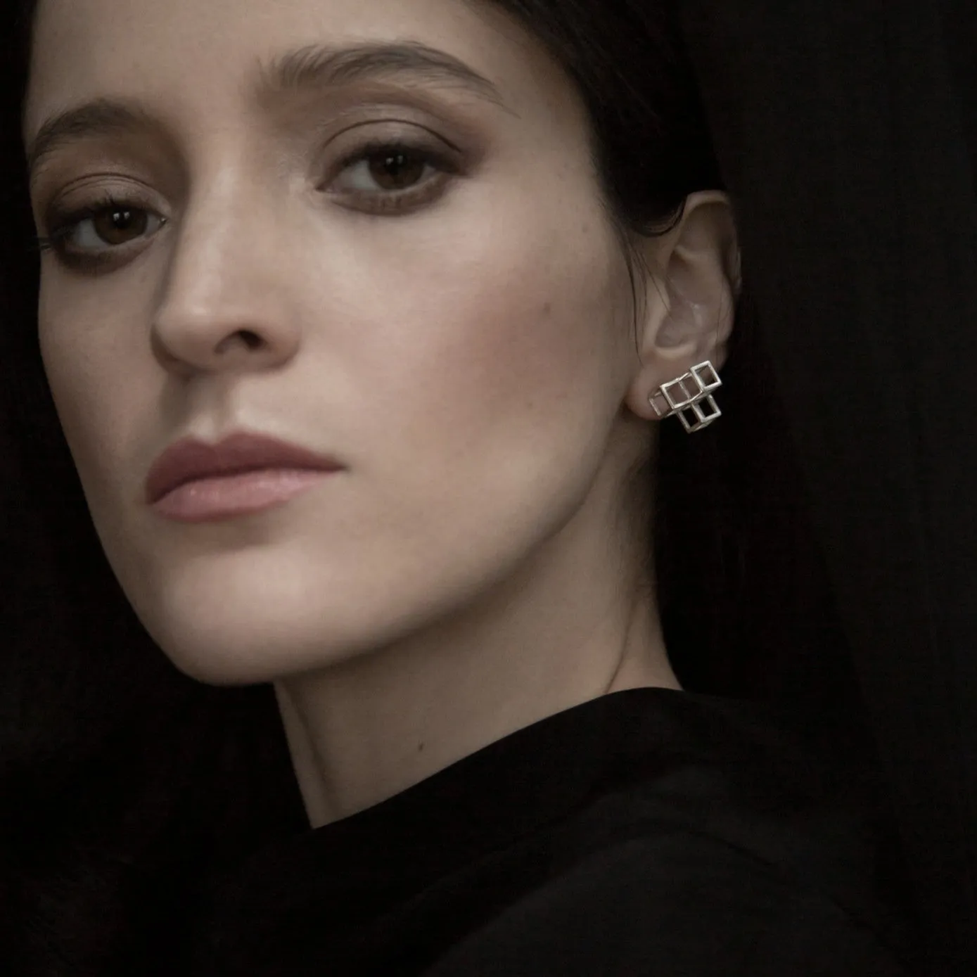 Triple Cube Earrings