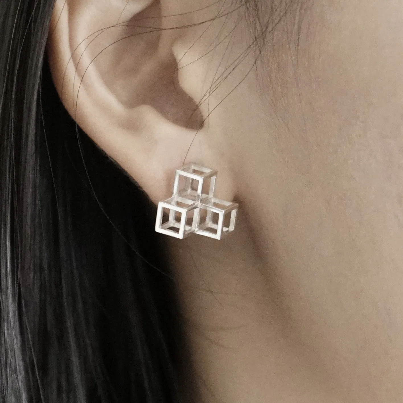 Triple Cube Earrings