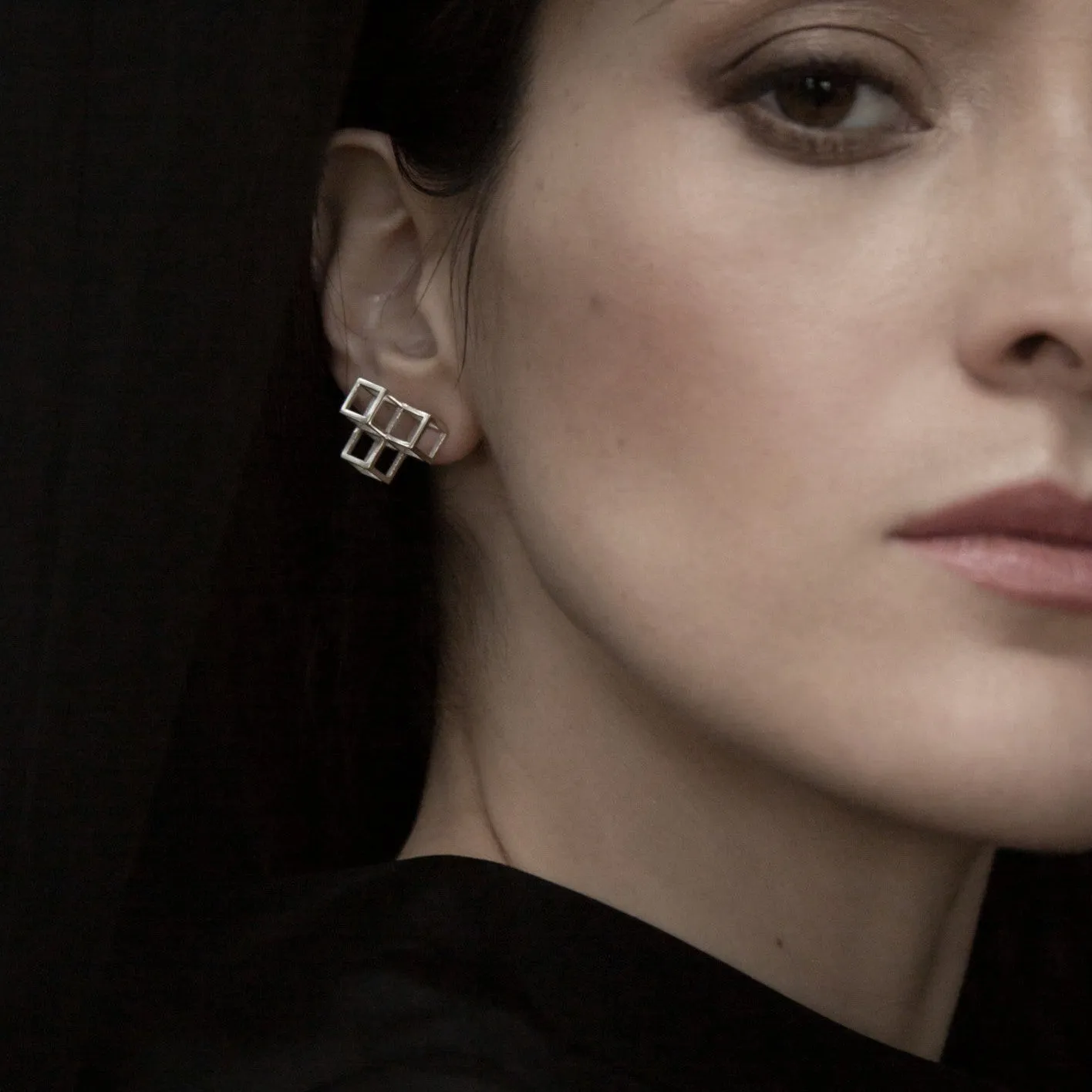 Triple Cube Earrings