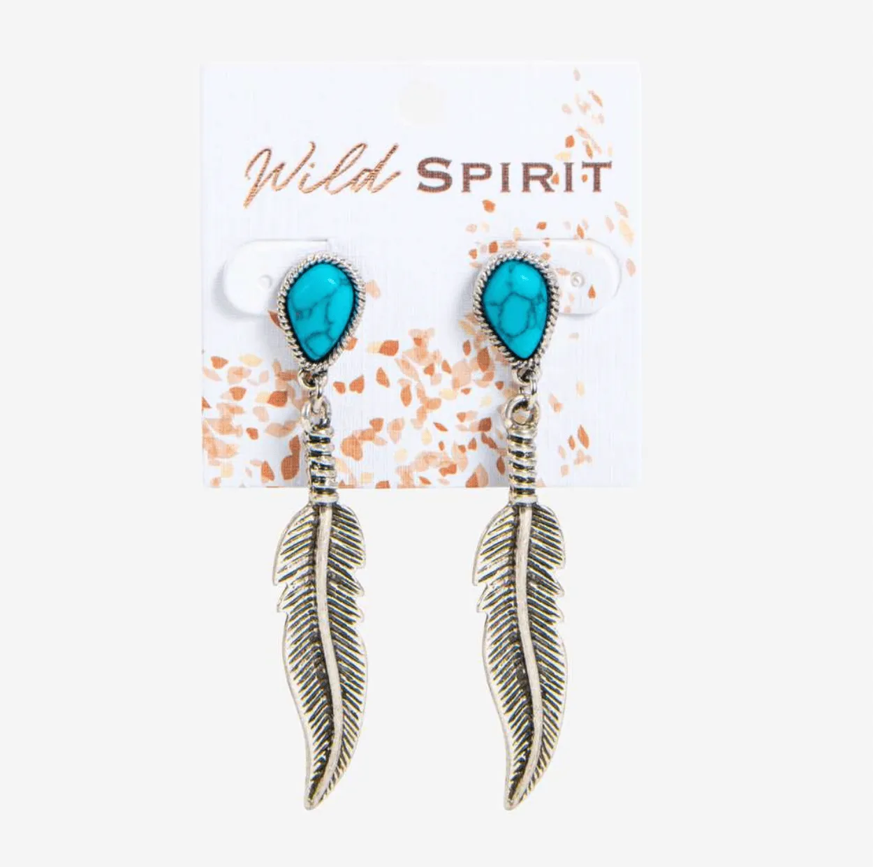 Turquoise Feather Earrings
