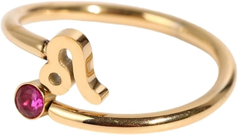 Unique Zircon Constellations Rings Adjustable Fashion Open Rings Statement Jewelry Simple Knuckles Rings