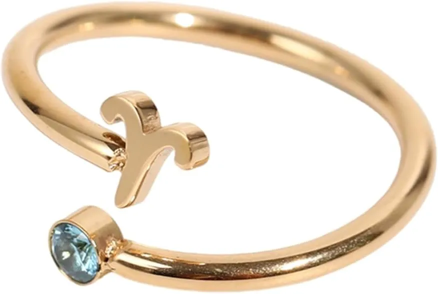 Unique Zircon Constellations Rings Adjustable Fashion Open Rings Statement Jewelry Simple Knuckles Rings