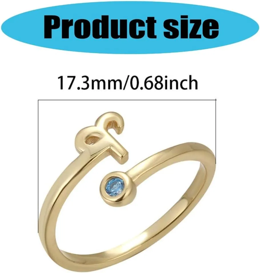 Unique Zircon Constellations Rings Adjustable Fashion Open Rings Statement Jewelry Simple Knuckles Rings