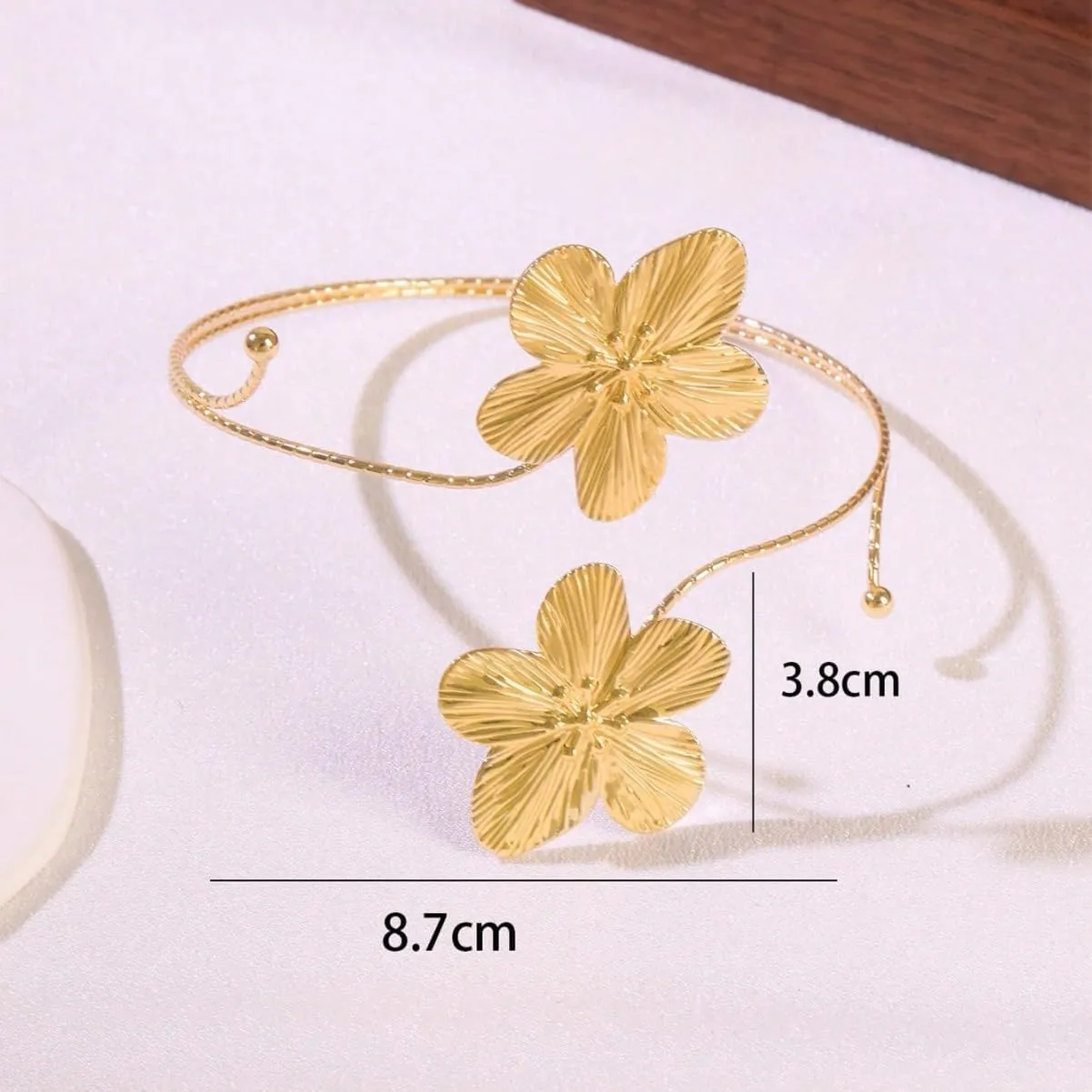 Upper Arm Cuff Bracelets for Women Adjustable Starfish Flower Arm Cuffs Open Bracelets Jewelry