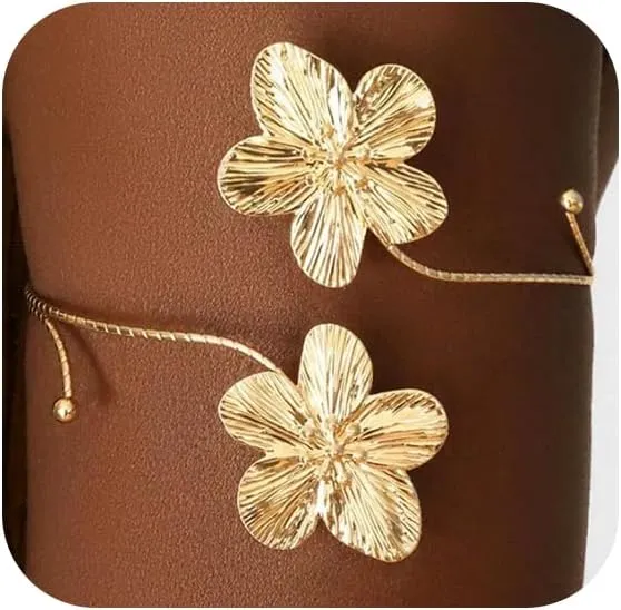 Upper Arm Cuff Bracelets for Women Adjustable Starfish Flower Arm Cuffs Open Bracelets Jewelry