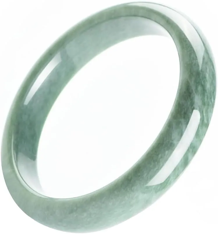 URED Jade Bangle Bracelet for Women Green Feng Shui Good Luck Bracelet with Box Natural Jade Bangle for Women Meditation Birthday Mother's Day 2.44in