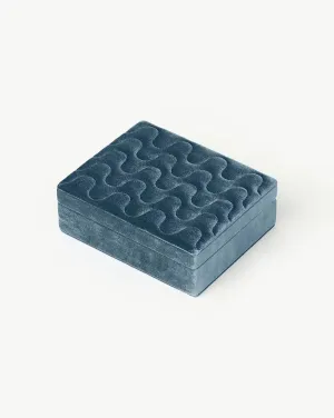 Velvet Jewellery Box | Blue Steel