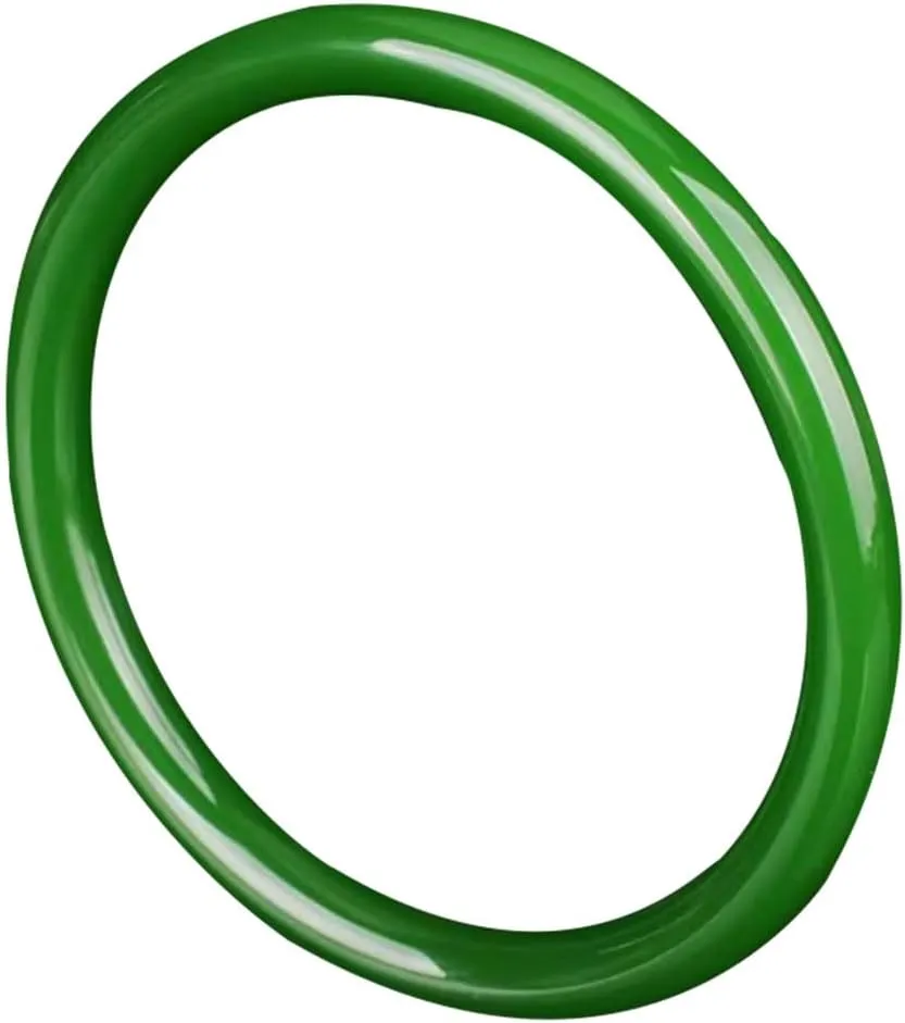 Vesppears Natural Feng Shui Dark Green Jade Bangle Bracelet for Women Genuine Jasper Fashion Auspicious Fit 58-62mm